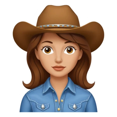 Una mujer blanca con el pelo cafe de vaquera sticker