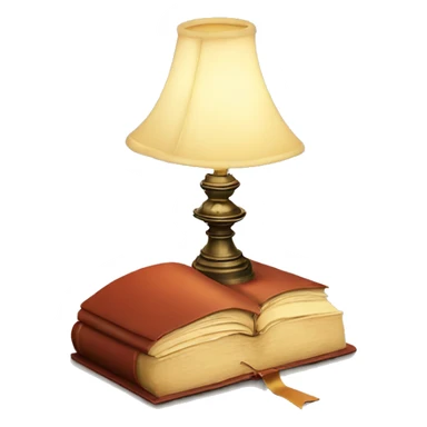 vintage lamp with open book sticker