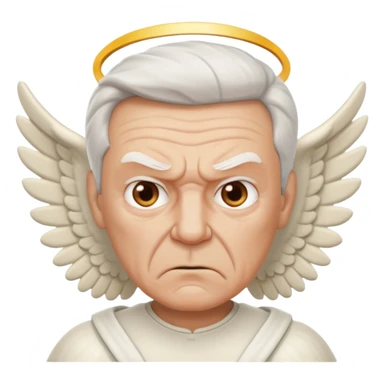 Angry older white male Italian animated angel I don't want a real face sticker