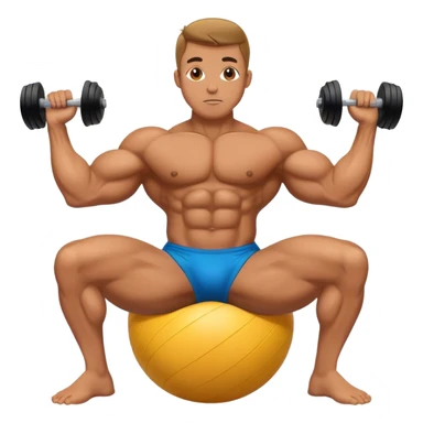bodybuilder doing swiss-ball crunches sticker