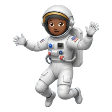 black astronaut jumping sticker