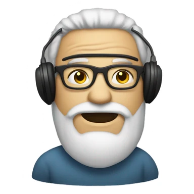 a man with vision glasses and have beard and with ear muffs  sticker