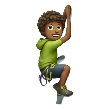 A boy climb mountain sticker