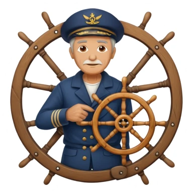 old sailor with a ship wheel sticker