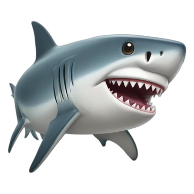 shark with closed mouth thinks sticker