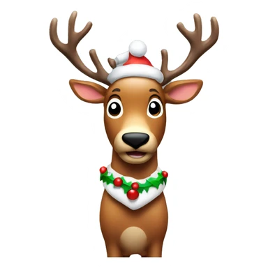 christmas raindeer with lights sticker