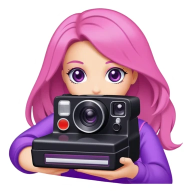 Pink, purple, and black Polaroid “spice girl” camera sticker