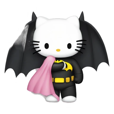 Hello kitty hugging Batman  sticker
