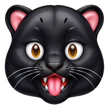 a panther with its tongue out drooling sticker