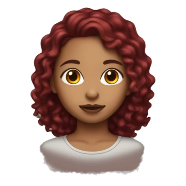 lightskin girl with dark red wavy hair sticker