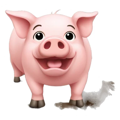 pig in deep mud sticker
