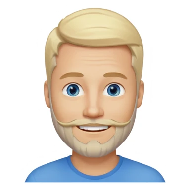 man, 35 years old, blonde hair, blue eyes, light beard, smiling expression sticker