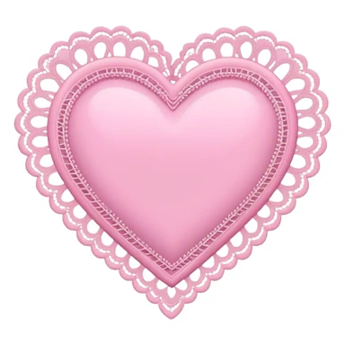 Pink heart with lace trim sticker