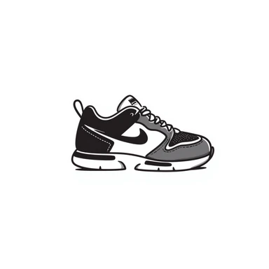 a sneaker, hand drawn doodle style sticker