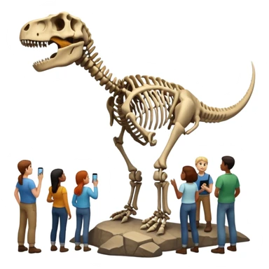 people exploring the dinosaure's gallery
 sticker