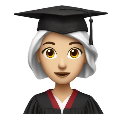 White skin female student with phd graduation hat sticker