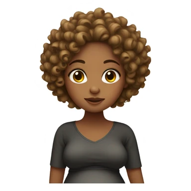 Pregnant girl with curly hair sticker