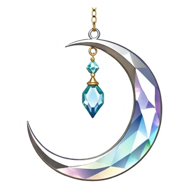 Hanging crystal crescent moon suncatcher  sticker