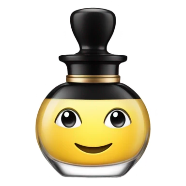 smiling perfume face with black cap sticker