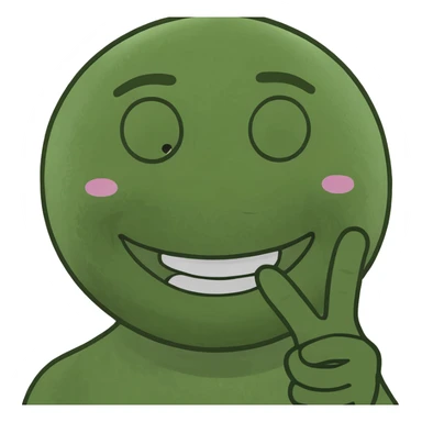 a smiling emoji with the peace sign sticker