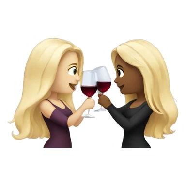 Two blonde girls drinking wine together  sticker