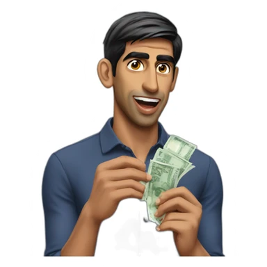 Rishi sunak eating £10 notes sticker