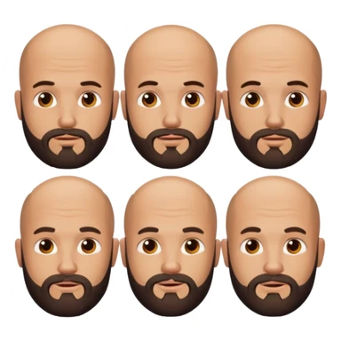 bald man with a beard and tattoo, different facial expression sticker
