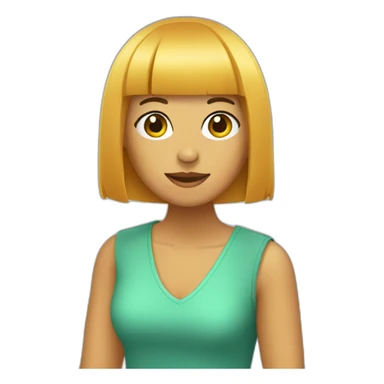 Chica con flequillo sticker