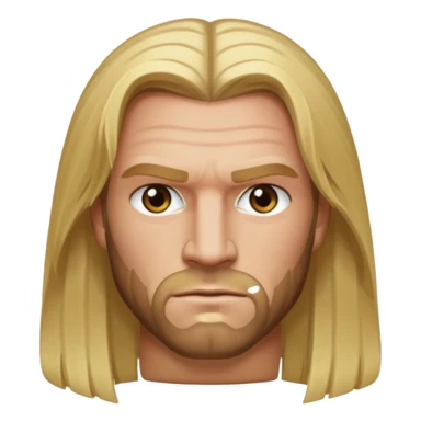 Triple H with hazel eyes, long blonde hair sticker
