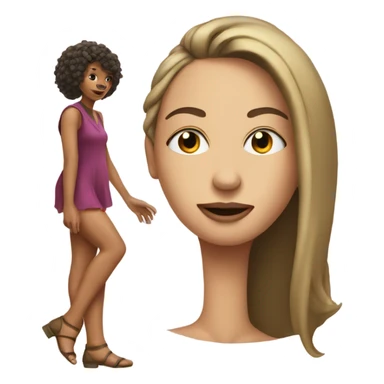 a women have a giant nose with leg sticker
