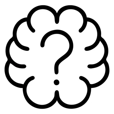 question mark inside brain sticker