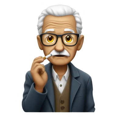 Gangster grandpa liting a cigarette  sticker
