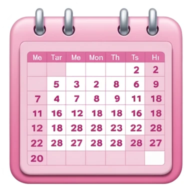 a pink-toned calendar sticker