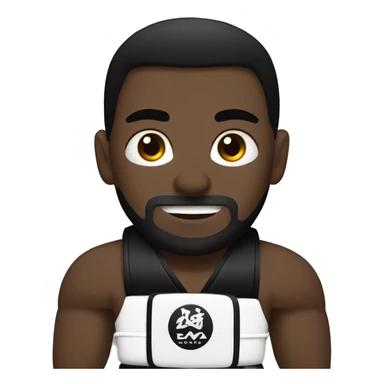 black mma fighter with black belt sticker
