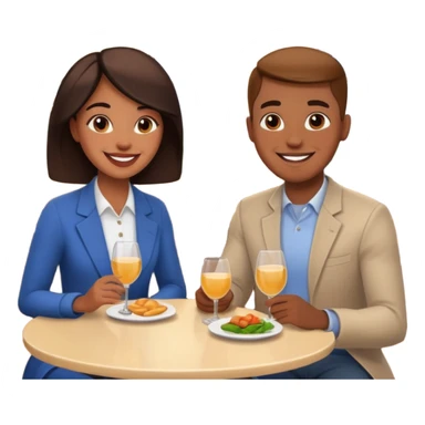 conversación dentro de un restaurant  dos personas sticker