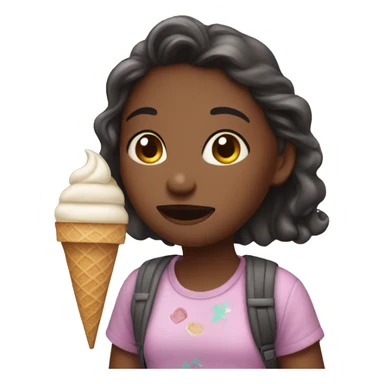 Girl with ice cream sticker