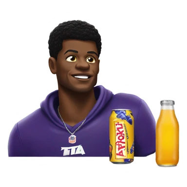 Lamar Jackson drinking twisted tea sticker