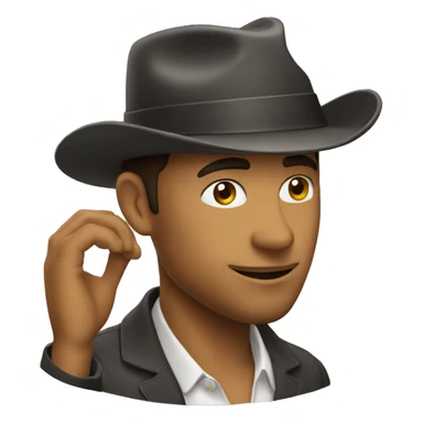 man tipping his hat sticker