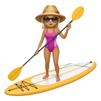Creame una persona haciendo paddle board sticker