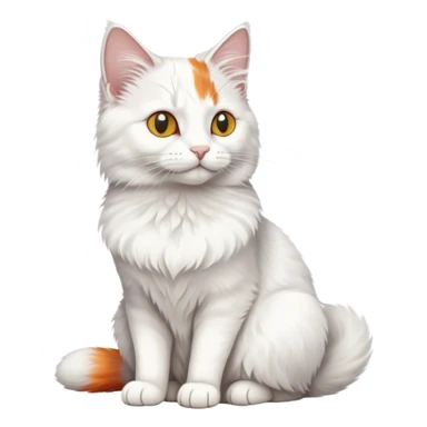 Turkish van cat short hair sitting desaturated sticker
