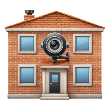 House with a big security camera sticker