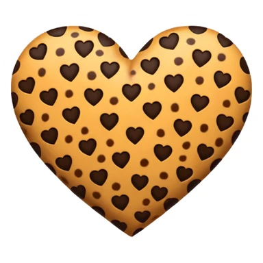 Furry cheetah print heart  sticker
