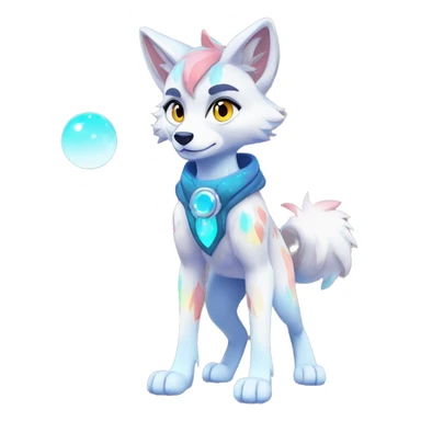 Anthro Colorful Shiny Fionbri-Falvie-sparkle-wolf-sona with cool eccentric markings full body sticker