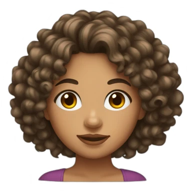 latin girl with brown eyes and curly hair sticker