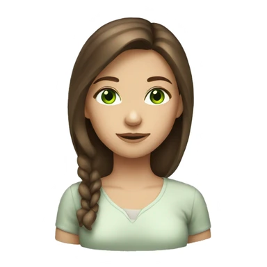 Girl with brown hair and green eyes sticker
