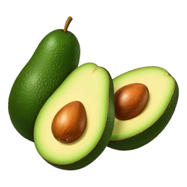 5 avocados NOT sliced sticker