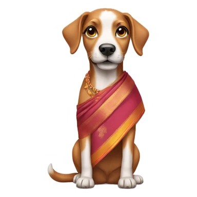 Dog wearing saree sticker