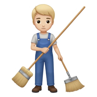 niño barriendo sticker