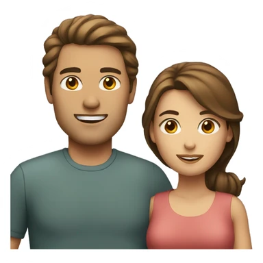 couple, man and woman with brown hair sticker