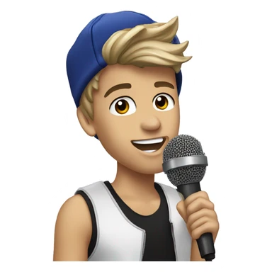 Justin Bieber with microphone  sticker